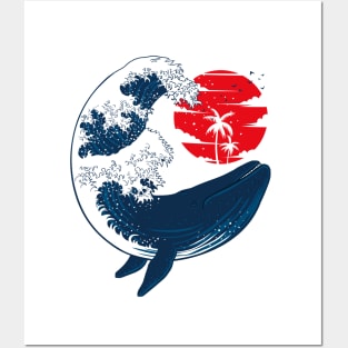 The whale wave Posters and Art